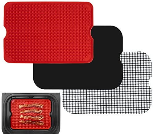 Air Fryer Liner Accessories for Ninja Foodi XL Smart FG551 6-in-1 Indoor Grill, Reusable Heat Resistant Mat for Air Fryer, Ninja Foodi Accessories, Easy Clean Replacement for Parchment Paper