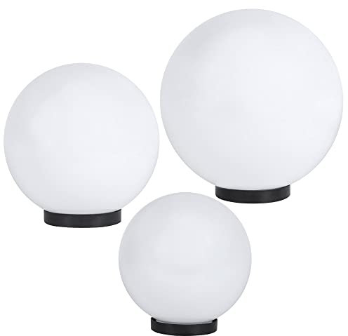 Kugelleuchte 3er Set Ø 20/25/30cm weiß E27 Kugellampe Gartenleuchte Außenleuchten Dekoleuchten
