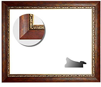 Barockrahmen rot mit verzierter Kante, Serie 370 - Leerrahmen, 60 x 90 cm