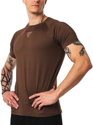Satire Gym Shirt Herren - Sportbekleidung für Männer - Activewear als Funktionsshirt Herren, atmungsaktiv & komfortabel, perfekt Für Sport & Freizeit (L, Braun)