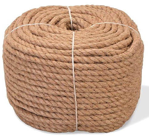 Homgoday Juteseil Hanfseil Tau Seil Gartenschnu Paketschnur Schwere Seil Bastelschnur für Garten, Handwerk,Floristik, DIY Gartenarbeit und Dekoration 12 mm 100 m