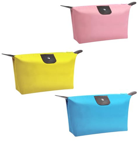 Aucuu 3 Stück Kosmetiktasche Klein, Schminktasche, Kulturbeutel, Make-up-Tasche, Mini-Reisetaschen für Make-up-Pinsel, Cosmetic Bag für Reisen Urlaub und Alltag, Schwarz