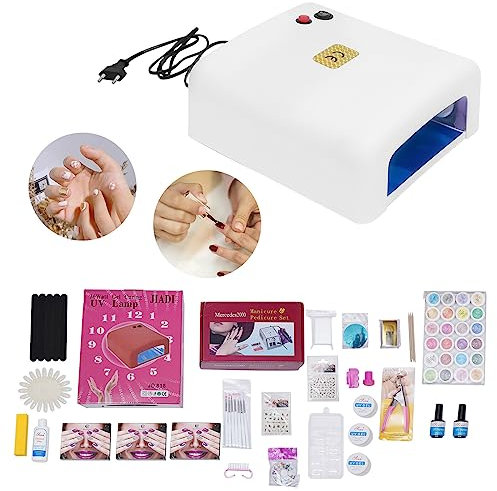 Juego completo de uñas de gel UV, juego de principiantes, fresadora de uñas con fresadora, lámpara de uñas, diseño de uñas, gel profesional, juego de gel eléctrico, manicura, pedicura, fresadora de