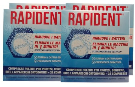 Compresse Pulenti Per Apparecchi Dentali Ortodontici. Rimuove i Batteri, Elimina Le Macchie In 1 Minuto! Elimina i Cattivi Odori, Freschezza Duratura (Confezione Da 32 Compresse) (4)