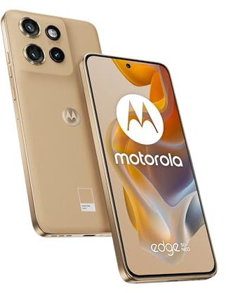 Motorola edge50 Neo Smartphone (écran Super HD 6,36, appareil photo 50 MP + Moto-KI, 12/512 Go, 4310 mAh, Android 14) Lattè (cuir synthétique végétalien) avec étui de protection + support pour