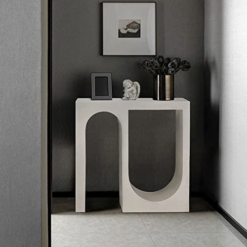 XAoSCd Mesa Auxiliar De Forma Única, Mesa De Consola Creativa para Sala De Estar, Mesa De Porche Francés, Gabinete De Pasillo contra La Pared, Entrada con Chimenea, Arco D,White-43