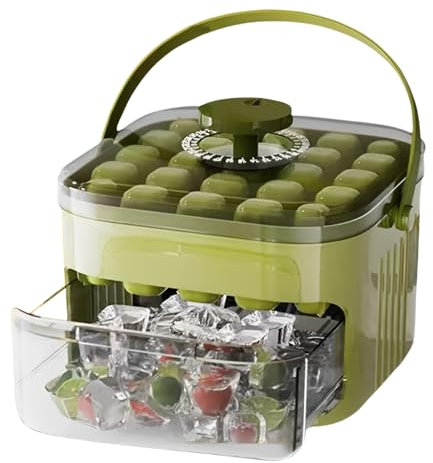 Mormo di ghiaccio, maker di blocchi di ghiaccio - Premere il vassoio a blocchi di ghiaccio con contenitore,Gadget da cucina per la casa, nessun design del cassetto touch per cucina, uso domestico per