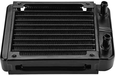 Pssopp Radiatore CPU con Raffreddamento Ad Acqua da 120 Mm in Alluminio con 10, Efficiente Scambiatore di Calore per Sistemi Informatici, Adatto per da 8-10 Mm.