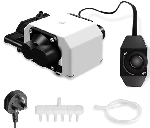 Aquarium Air Pump, 25W Powerful Fish Tank Air Pump with 6 Outlets, 3000 L/H Adjustable Airflow Oxygen Pump Aquarium, Quiet Air Aerator Pump for Aquarium, Air Assist for Laser Engraver