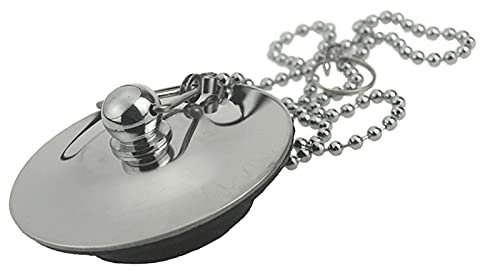 Bouchon d'Évier avec Chaîne Bouchon Antirouille pour Baignoire Bouchon de Vidange avec Anneau en Caoutchouc Bouchon de Couvercle de Vidange Baignoire pour Évier Baignoire Lavabo Drainer (40mm à 60mm)