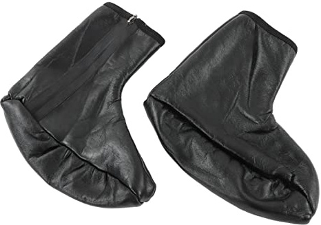 SEAFRONT Halal Ledersocken mit Reißverschluss Muslimische Socken, Wasserdicht PU Leder Halten Warm Rutschfeste Islamische Socken für Camping Angeln Jagd Schwarz