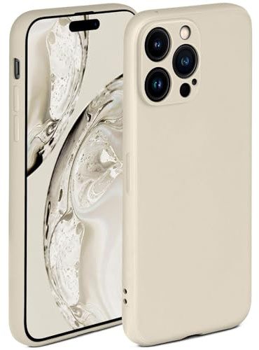 ONEFLOW Soft Case für iPhone 14 Pro Hülle aus Silikon mit Kameraschutz, Silikonhülle mit erhöhtem Schutz fürs Display, Backcover Schutzhülle, weiche Handyhülle, Creme