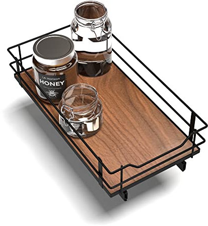 Home Zone Living VK40107U Ausziehbarer, Untertisch-Organizer, Stahl Holzwerkstoff, Mattes Schwarz, 11 Width