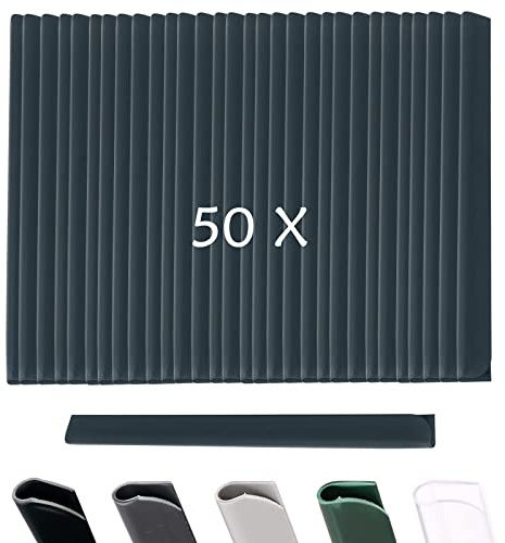 OIOYLEY 50x Clips de Fixation en PVC Brise Vue, Attache Brise Vue, Fixation Brise Vue Protection Contre Le Vent pour Le Jardin et la clôture Clips de Fixation Clôture Double (Anthracite 50 Clips)