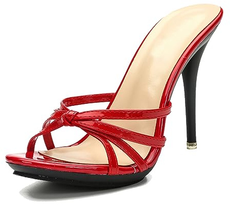 Hanfike Sandales à talons hauts coulissantes pour femmes Escarpins habillés sexy mules, 38 EU