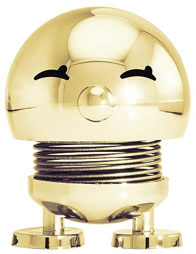 Hoptimist Bimble Wackelfigur & Glücksbringer, Skandinavische Deko Figuren für Wohnzimmer, Schreibtisch, Büro, Bürodeko & Lustige Kleine Geschenke, 4,5 x 5,8 x 6,6 cm, Small, Gold