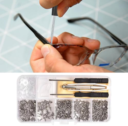 Viti Occhiali,Viti per Occhiali Kit Riparazione,Set di Piccole Viti,Viti Autoperforanti,Micro Kit di Riparazione Viti,Mini Viti Autofilettanti,Viti Autoperforanti,per Occhiali da Vista,500 Pezzi