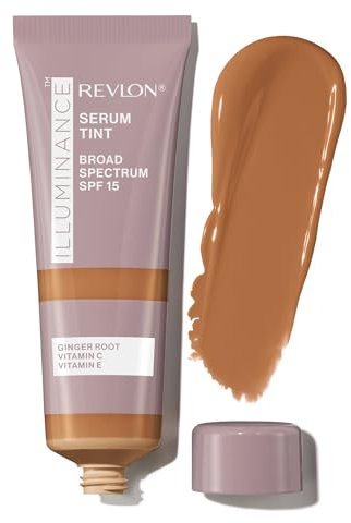Revlon Illuminance Tinted Serum, Fondotinta in Siero Triplo Acido Ialuronico, Uniforma il Tono della Pelle, Illumina e Idrata per tutto il giorno, SPF 15, 417 Warm Caramel, 28 ml