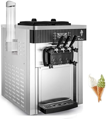 Furvveerr Machine à Crème Glacée Commercialn 2200W Machines à Glace Molle et Sorbetières Machines à Yaourts Glacés et Sorbetières,Idéal pour Restaurants,Bars,Cafés et Boulangeries