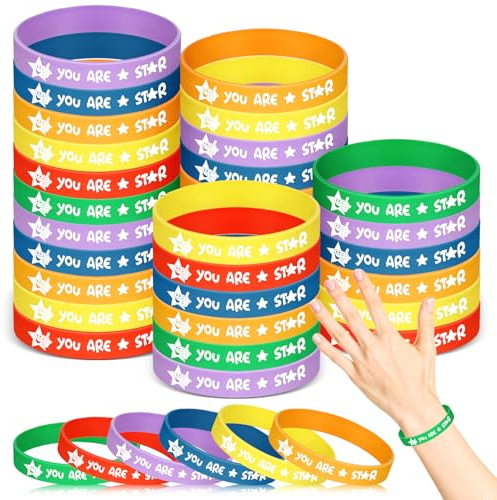 Otuuz 36 Pcs Silicone Wristbands School Leavers Gifts You're a Star Bracelets End of Term Gifts for Student from Teacher