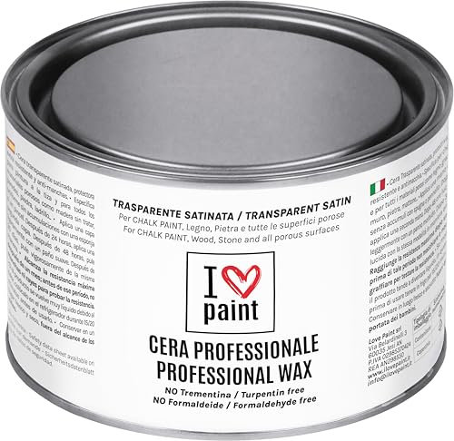 CIRE PROFESSIONNELLE Transparente pour Chalk Paint - UNIVERSELLE pour surfaces poreuses - Contient de la cire d'abeille et des cires nobles - SANS formaldéhyde SANS térébenthine (375 ml)