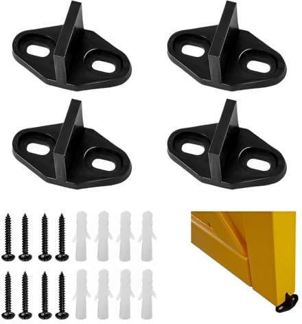 XPEX 4 Pièces Guide de Porte coulissante, Guide de Sol de Porte de Grange, pièces de quincaillerie de Guide inférieur réglable Non Fendu,Guide de Plancher Guide porte coulissante（Ovale）