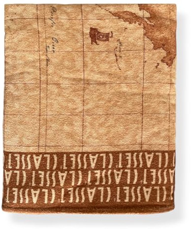 Alviero Martiini 1e classe Home Collection Serviette de plage en éponge de coton 90 x 180 cm Art. Geo Map Classic 420 g/m²