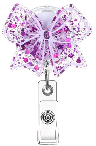 Lila Schleife Ausweishülle, Krankenschwester Ausweishalter, Ausweishalter Ausziehbar, Badge Reel Mit Clip, Ausweishülle Für Krankenschwestern, Ärzte, Freiwillige, Lehrer Und Studenten