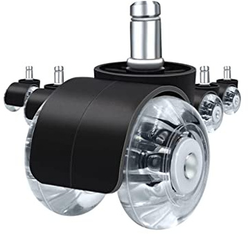5pcs Office Chair Caster Wheels 2 in Heavy Duty Double Casters Twin Ball Bearing Replacement Computer Desk Chair Whe