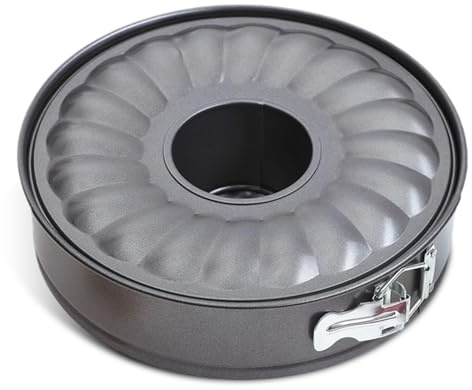 EUBSWA Springform 24 cm rund, liten kakform med platt och rörbotten, fjäderform med non-stick-beläggning för bakform, bakform, tårtform, kakformar