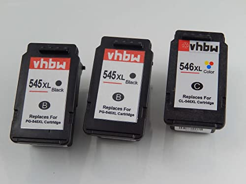 vhbw 3X Tintenpatronen kompatibel mit Canon Pixma TS3352, TS3355, TS3450, TS3451, TS3452, TS3453 Drucker - Set Schwarz, CMY (Wiederaufgefüllt)