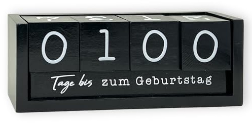 Calendario de cuentas regresivas de madera con barra temática, calendario de mesa de duración del año, cubo de madera, cuenta regresiva para bodas, cumpleaños, exámenes, Navidad, color negro