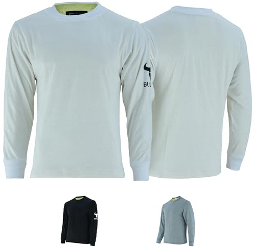 BULLDT Herren Motorrad Pullover Sweatshirt Hemd T-Shirt Aramid (DE/NL/SE/PL, Numerisch, 58, Regular, Regular, Weiß)