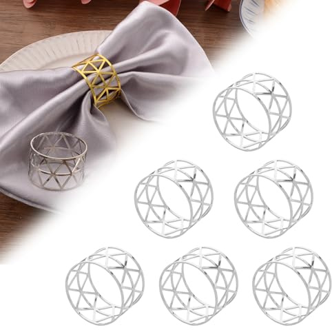 Silver servettringar set, jul servettringar (20 st)
