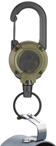 Portachiavi retrattile con moschettone, cavo retrattile in acciaio resistente, moschettone retrattile, clip per badge da lavoro, portachiavi estensibile per piante sospese, usi di fissaggio