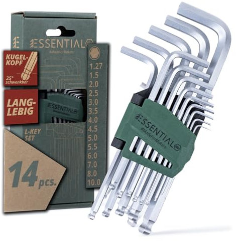 Wiha Essential Stiftschlüssel Set 14 tlg. mit Kugelkopf I Innensechskant Satz 1,27-10mm I Innensechskantschlüssel Satz für Zuhause & Profi
