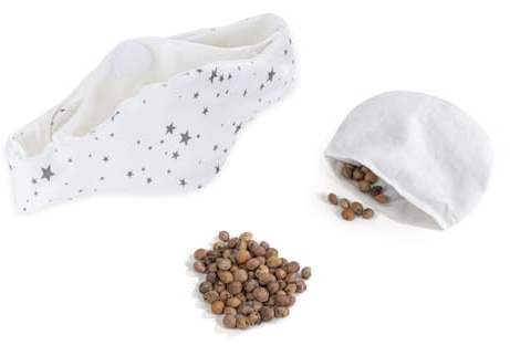 Babyjem Coussin chauffant en noyaux de cerise - Taille réglable - Idéal pour les douleurs abdominales et les ballonnements - 100% coton