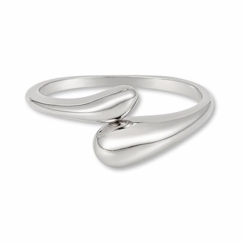 Justerbar ring för kvinnor i rostfritt stål - Vattentäta Chunky Rings i 18K guld, roséguld eller silver | Öppen damring inklusive presentask (ringstorlekar 52-60)