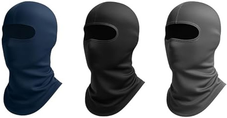 YTLSDHF Kids Balaclava, 3 Pack Ski Mask for Children, 34cm x 30cm, Face Masks for Kids, Helmet Cover for Outdoor Activities Like Skiing, Cycling, Hiking, Black Navy Grey