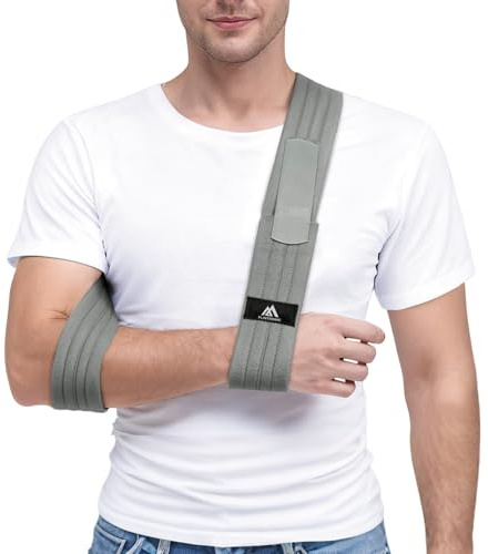 flintronic Regolabile Tutore Gomito, Fascia di Supporto per Braccio, Supporti Reggibraccio Immobilizzatore per Braccio, Leggero Tutore Spalla per Feriti Arm/Hand/Gomito (Grigio)