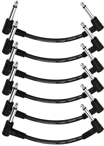 Donner 6-Zoll-Gitarre Patch-Kabel Gitarre Effekt Pedal Kabel schwarz 6 Pack