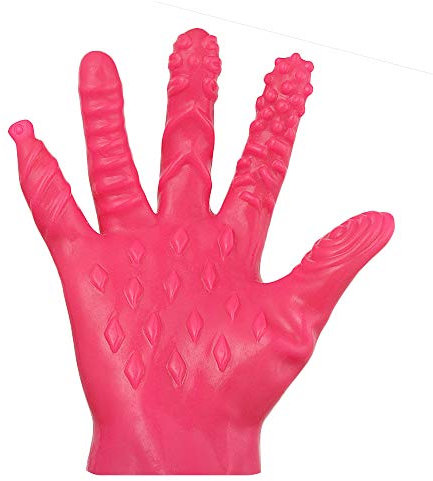 EBILUN Massaggio Seno capezzolo Guanto da Dito Pieno Guanto Natale Regalo di Halloween per Coppia Adulto Sesso BDSM Gioco Divertente (Tipo A Rosa)