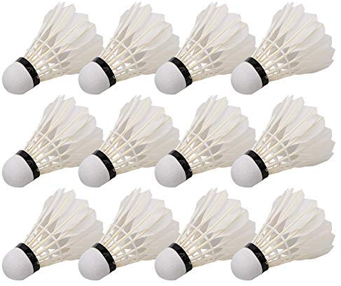 12 Stück Badminton Shuttlecocks Duck Feather Hochgeschwindigkeits-Badmintonbälle für das Training Federball