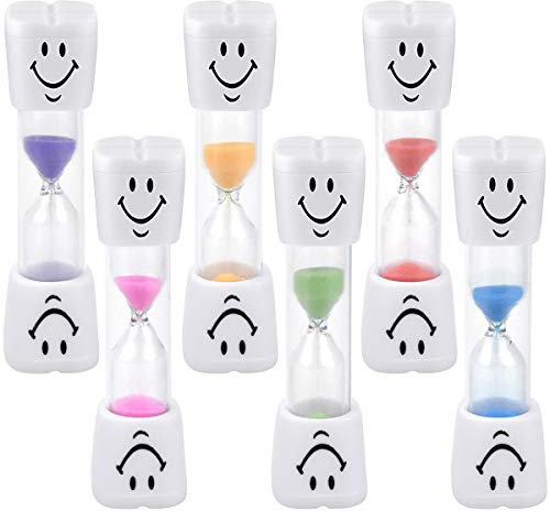 6 Pezzi Timer a Clessidra 2/3 Minuti per Bambini, Clessidra a Sabbia Lavarsi i Denti Giochi Cucina Ufficio Decorazione Clessidra Colorata per Spazzolino da Denti e Gestione del Tempo Home Office Aula