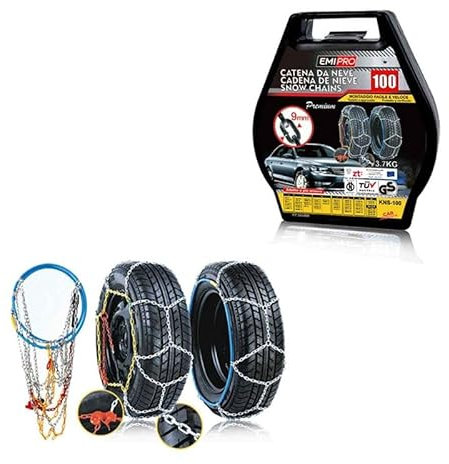 Cadenas de nieve 195/80R15, 205/70R15, 215/65R15, 215/70R15, 225/60R15, 225/65R15, 230/60R15, 235/55R15, 235/60R15, 205/65R16, 215/60R16, 215/65R16, 225/55R16, 235/50R16 y otros modelos