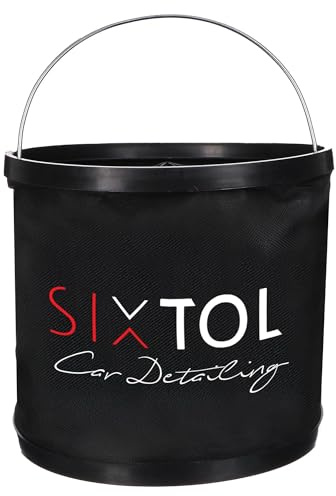 SIXTOL CAR DETAILING BUCKET 1 | Secchio pieghevole da 9 litri per lavaggio auto | Compatto, leggero e resistente
