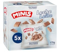 Mini cereales rellenos de leche Hacendado Caja 5 bolsitas (175 g) Pack 2