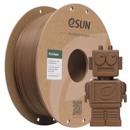 eSUN PLA Filament 1.75mm, PLA Basic Dimensional Accuracy +/- 0.05mm, 1KG Spool (2.2 LBS) Speedy Filament for 3D Printers,Brown