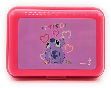 Maricart Stitch Portamerenda, Contenitore per Pranzo in Plastica Rosa con Chiusura di Sicurezza