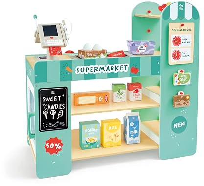 Hape Supermarché Intelligent en Bois, Magasin de marchands avec Accessoires